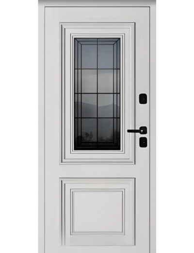 Входная уличная дверь Исландия Термо AG 6004 RAL 8019 шоколад RAL 9016 белый