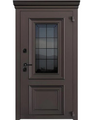 Входная уличная дверь Исландия Термо AG 6004 RAL 8019 шоколад RAL 9016 белый