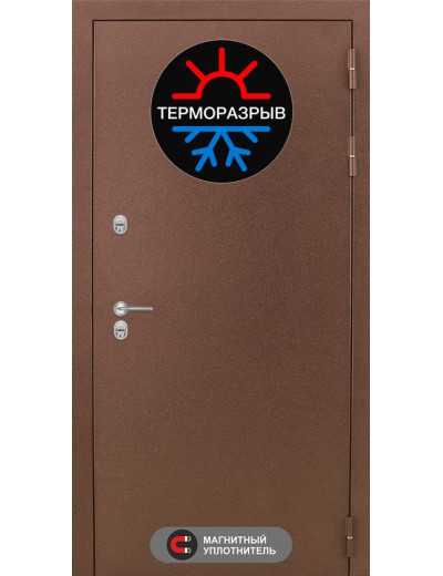 Входная стальная дверь Термо цвет медный антик