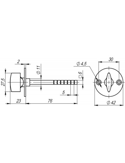 Ручка поворотная SB-30/6-CP-8 (хром)