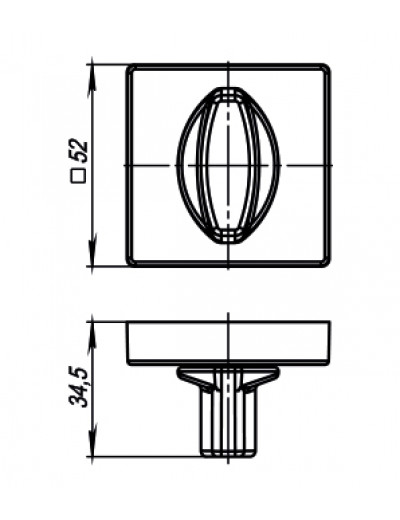 Ручка поворотная WC-BOLT BK6/USQ СР-8 Хром