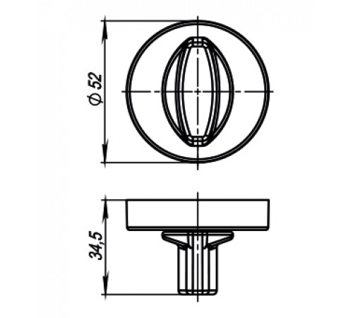 Ручка поворотная WC-BOLT BK6/URB BPVD-77 Вороненый никель