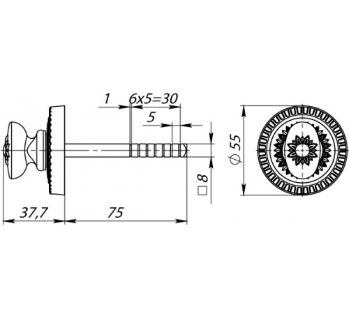 Ручка поворотная BKW8/CL ABL-18 Темная медь