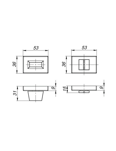 Ручка поворотная WC-BOLT BK6 UCS BL-26 Черный