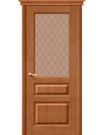 Межкомнатная дверь М5 со стеклом цвет Светлый лак