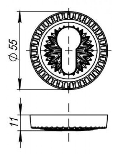 Накладка CYLINDER ET/CL-FG-10 Французское золото 2 шт