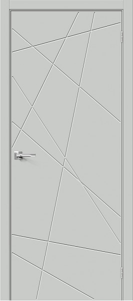 Межкомнатная дверь Граффити-5.Д.П Grey Silk глухая