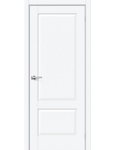 Межкомнатная дверь Прима-12 White Silk глухая