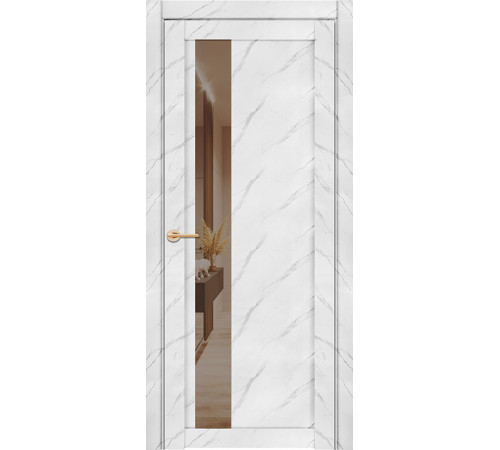 Дверь межкомнатная UniLine Mramor 30004/1 Marable Soft Touch экошпон монте белый
