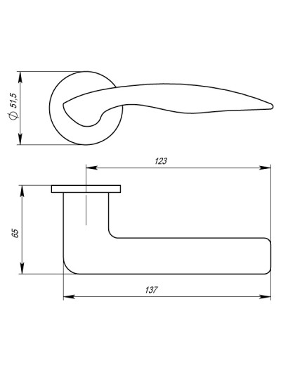 Ручка раздельная WAVE URS AB-7 Бронза