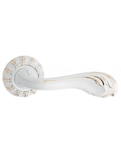 Ручка дверная на круглой розетке Vantage V65WG цвет белая эмаль