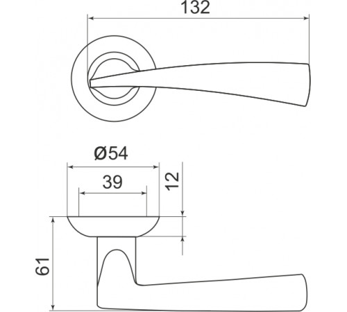 Ручка раздельная Columba LD80-1SN/CP-3 матовый никель/хром