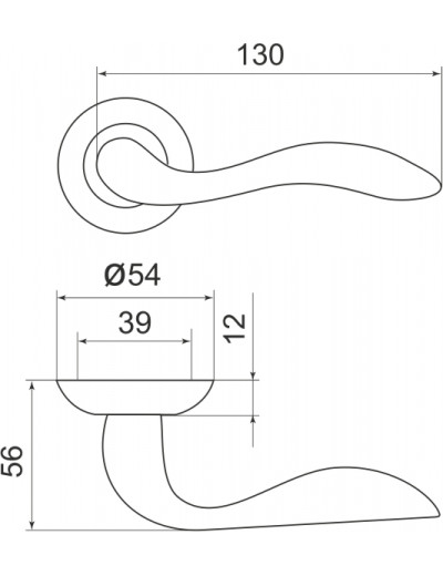 Ручка раздельная Selena LD19-1AB/GP-7 бронза/золото