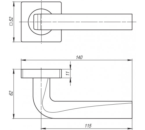 Ручка раздельная KEA SQ001-21ABL-18 темная медь
