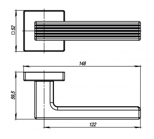 Ручка раздельная LINE USQ6 SN-3 Мат никель