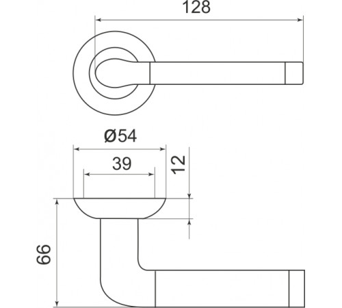 Ручка раздельная Stella LD28-1SN/CP-3 матовый никель/хром