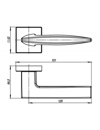 Ручка раздельная SQUID USQ9 SN-3 Мат никель