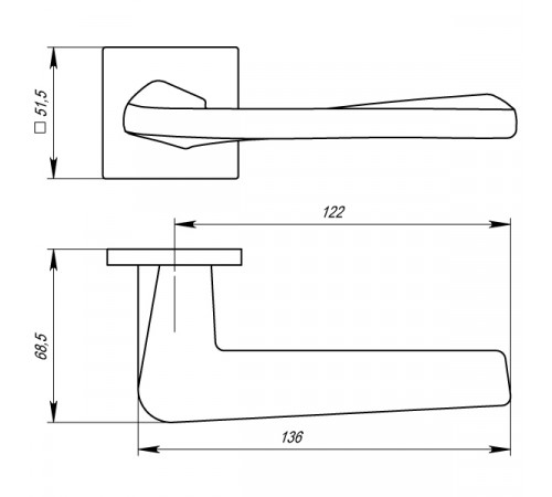 Ручка раздельная TORSO USS SN-3 Матовый никель