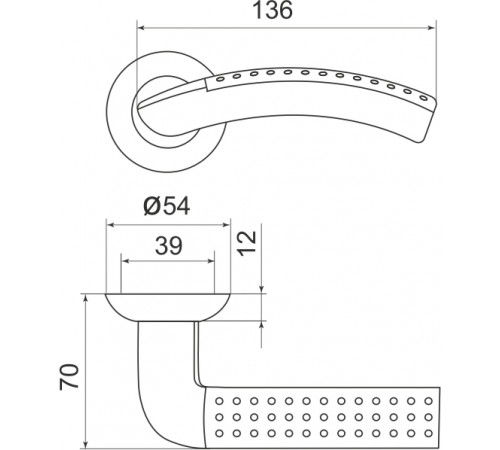 Ручка раздельная Libra LD26-1AB/GP-7 бронза/золото