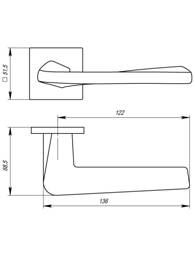 Ручка раздельная TORSO USS AB-7 Бронза