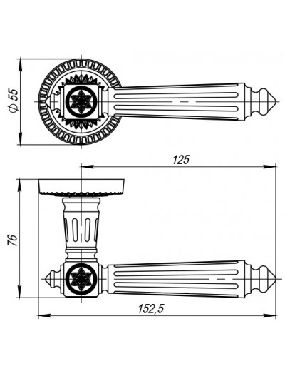 Ручка раздельная Matador CL4-OB-13 Античная бронза