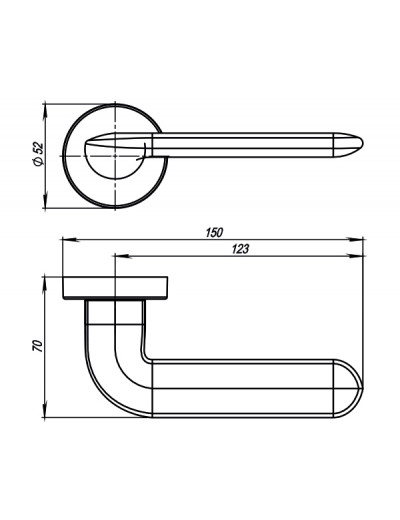 Ручка раздельная EXCALIBUR URB4 OB-13 Античная бронза