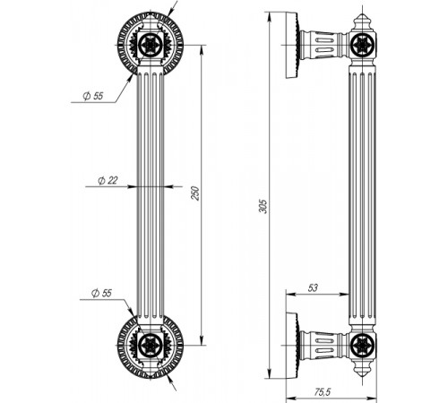 Ручка-скоба Matador PULL CL SILVER-925 Серебро 925