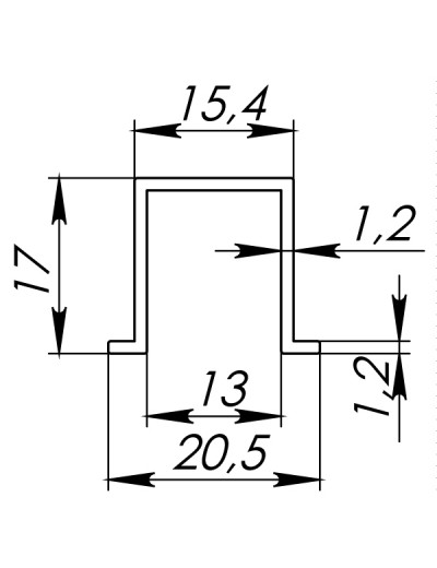 Нижняя направляющая Comfort R 60/80/1500 bottom track (1.5 м)